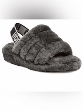 Unbranded women’s size large 9 slippers solid gray elastic band slip on